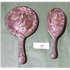 Image 1 : ANTIQUE VANITY MIRROR & HAIR BRUSH
