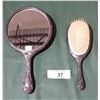 Image 2 : ANTIQUE VANITY MIRROR & HAIR BRUSH
