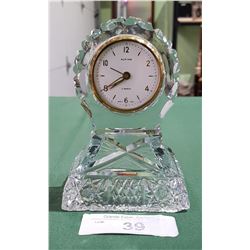 VINTAGE ALPINE CRYSTAL WIND UP CLOCK