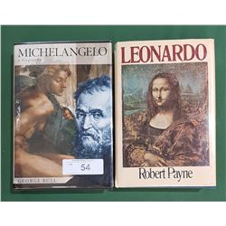 2 HARDCOVER MICHELANGELO & LEONARDO BIOGRAPHY BOOKS