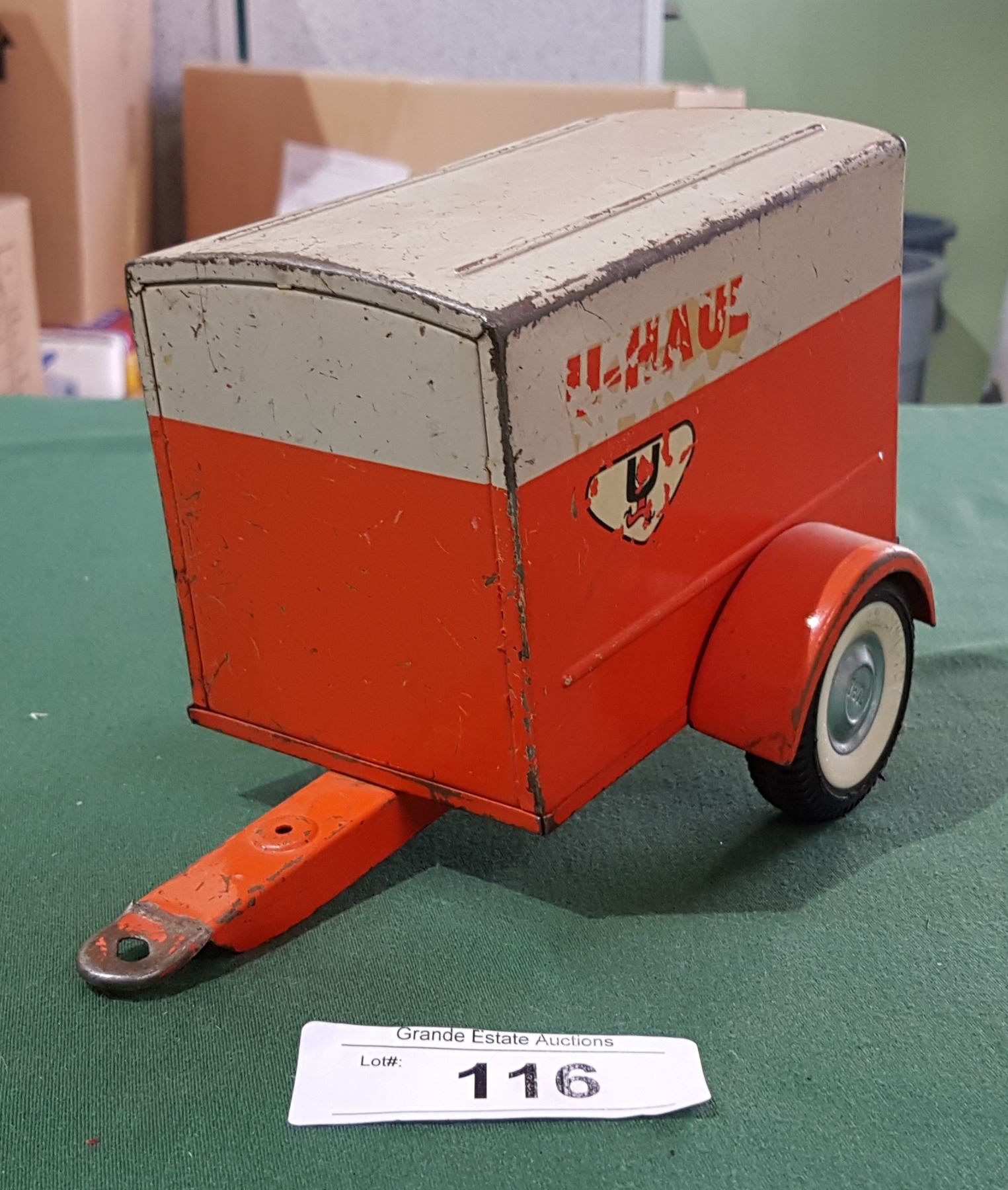 Vintage U Haul Tin Toy Trailer 1960 S