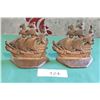 Image 1 : PAIR VINTAGE CAST IRON SHIP BOOKENDS