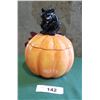 Image 1 : FITZ & FLOYD BLACK CAT ON PUMPKIN LIDDED CANDY DISH