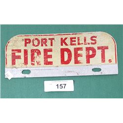 PORT KELLS FIRE DEPT. LICENSE PLATE TOPPER