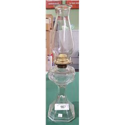 ANTIQUE GLASS OIL LAMP