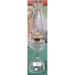 ANTIQUE GLASS OIL LAMP