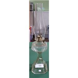 ANTIQUE GLASS OIL LAMP