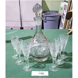 8 PC CRYSTAL DECANTER SET