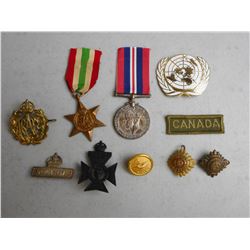 ASSORTED WWII MEDALS & PINS