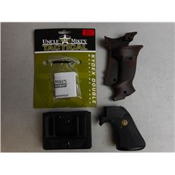 ASSORTED GUN GRIPS & MAG HOSLTER