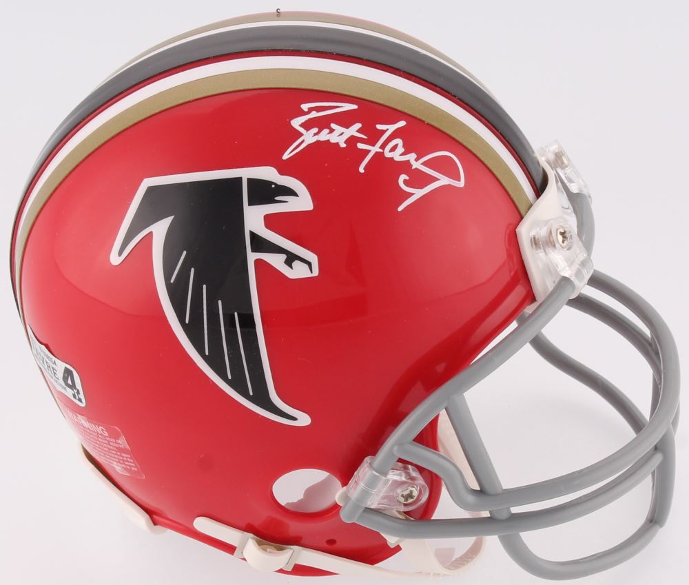 Brett Favre Signed Falcons Throwback MiniHelmet (Radtke COA)