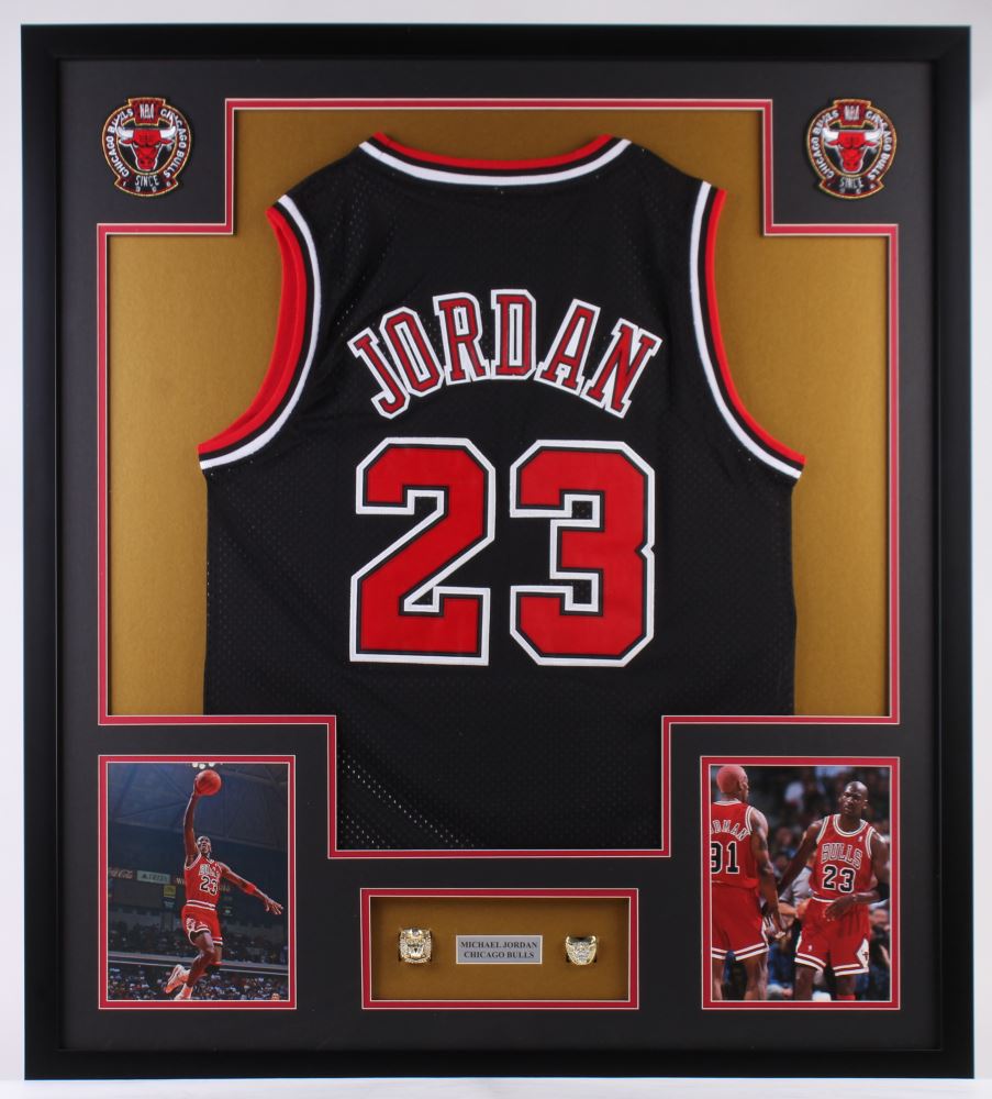 framed michael jordan jersey