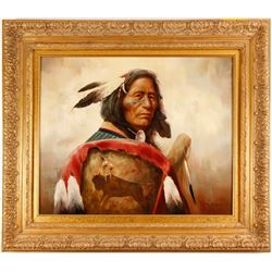 Oil on Canvas by Troy Denton (Indian Chief)