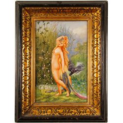 Nude Nymph,  With Fish Skin and Raven