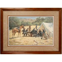 Color Print of Soldiers & 2 Native Americans