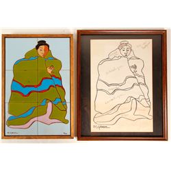 R.C. Gorman Triptych #2 & Signed 17" x 21"