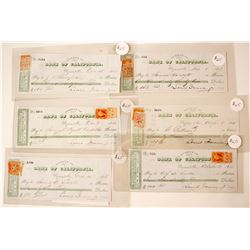 Bank of California Checks with NV Stamps