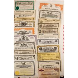 California and Nevada Mining Stock Collection