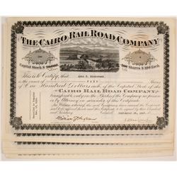 Cairo Rail Road Company Stock Certificates