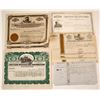 Image 1 : Five Different Railroad Stock Certificates from:  NY, KS, OH, AL & AR