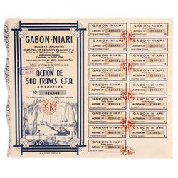 Gabon - Niari Diamond Mine Bond Certificate (African)