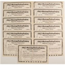 Ohio & Mississippi Railroad Company Stock Certificates