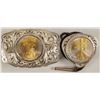 Image 1 : Sterling Silver Belt Buckle and Bolo Set - US Silver Eagles
