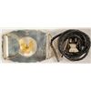 Image 2 : Sterling Silver Belt Buckle and Bolo Set - US Silver Eagles