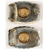 Image 2 : Sterling Silver Two Belt Buckle Set - DOI 50th Anniversary