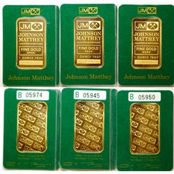 Johnson-Matthey One-Ounce Gold Bars (3)