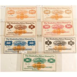 Manhattan Silver Mining Co. Scrip Complete Set