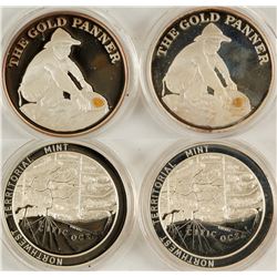 Gold Panner Fine Silver Medallions - Set of 2