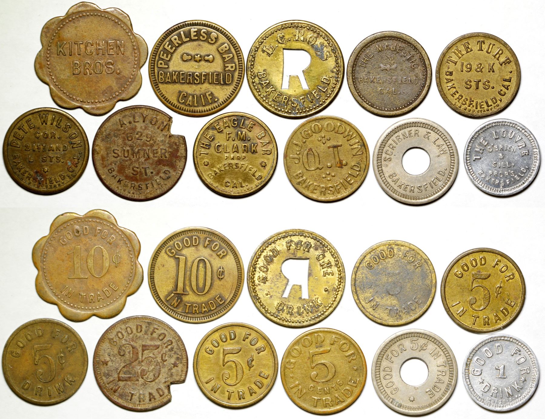 Bar Tokens of Bakersfield