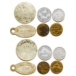 Six tokens from Five Merchants