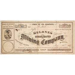 Melones Consolidated Mining Company Stock
