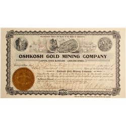 Oshkosh Gold Mining Co. Stock Certificate