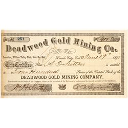 Deadwood Gold Mining Co. Stock Certificate