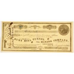 Ruby Hill Tunnel and Milling Company Stock