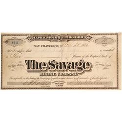 Savage Mining Company 1876 Stock