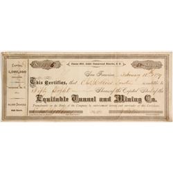 Equitable Tunnel and Mining Company Stock