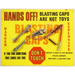 Blasting Cap Warning Sign with Caps