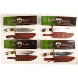 Set of Four Timber Rattler Bowie Knives