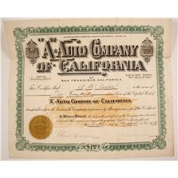 "A" Auto Co. Of California Stock