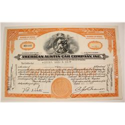 American Austin Car Co Stock