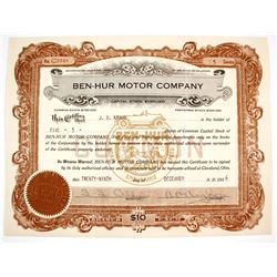 Ben Hur Motor Co Stock