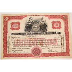 Stutz Motor Car Co. of America Stock