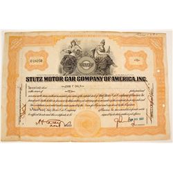 Stutz Motor Car Co. of America Stock