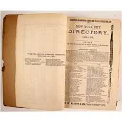 New York City Directory 1881–‘82