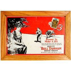 Framed Metal Bull Durham Tobacco Sign