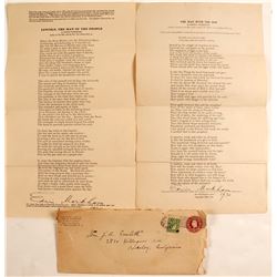 Edwin Markham Letter & Signed Poems